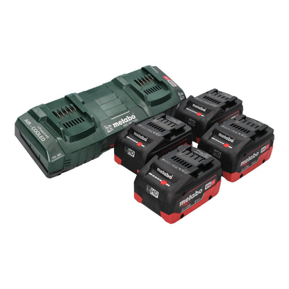 Metabo AS 36 18 L 20 PC Akku Nass Trocken Sauger 36 V ( 2x 18 V ) 20 L + 4x LiHD Akku 8,0 Ah + Doppelladegerät