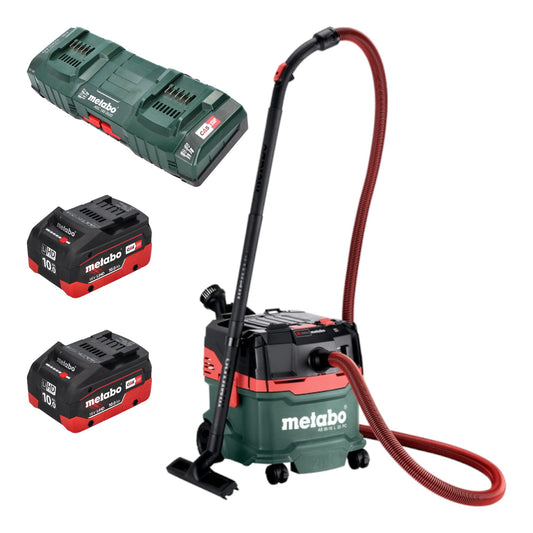 Metabo AS 36 18 L 20 PC Akku Nass Trocken Sauger 36 V ( 2x 18 V ) 20 L + 2x LiHD Akku 10,0 Ah + Doppelladegerät