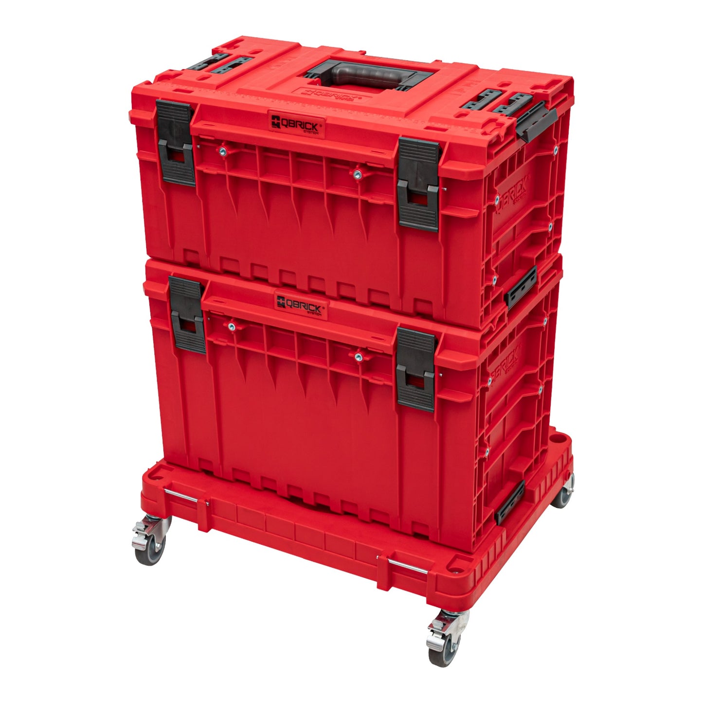 Plateforme de transport Qbrick System ONE 2.0 Atelier RED Ultra HD 625 x 503 x 160 mm 120 kg avec roues pivotantes en métal et frein