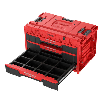 Qbrick System ONE Drawer 3 Toolbox 2.0 Rouge Boîte à outils Ultra HD 587 x 380 x 340 mm 27 l avec trois tiroirs