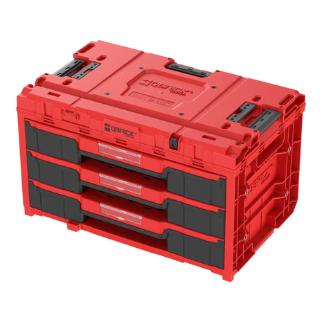 Qbrick System ONE Drawer 3 Toolbox 2.0 Rouge Boîte à outils Ultra HD 587 x 380 x 340 mm 27 l avec trois tiroirs