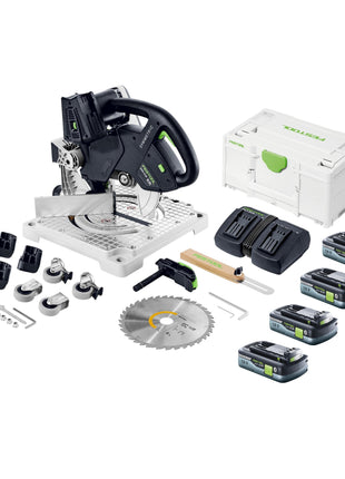 Scie à ruban sans fil Festool SYMC 70 EB-Basic SYMMETRIC 36 V (2 x 18 V) 216 mm + 4x batteries 4,0 Ah + double chargeur + Systainer