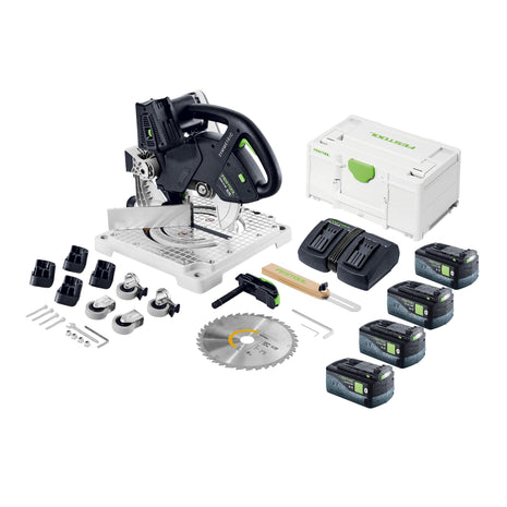 Scie à ruban sans fil Festool SYMC 70 EB-Basic SYMMETRIC 36 V (2 x 18 V) 216 mm + 4x batteries 5,0 Ah + double chargeur + Systainer