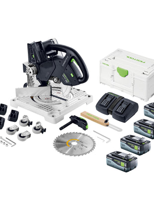 Festool SYMC 70 EB-Basic SYMMETRIC sierra de cinta a batería 36 V (2 x 18 V) 216 mm + 4x baterías 8,0 Ah + cargador doble + Systainer