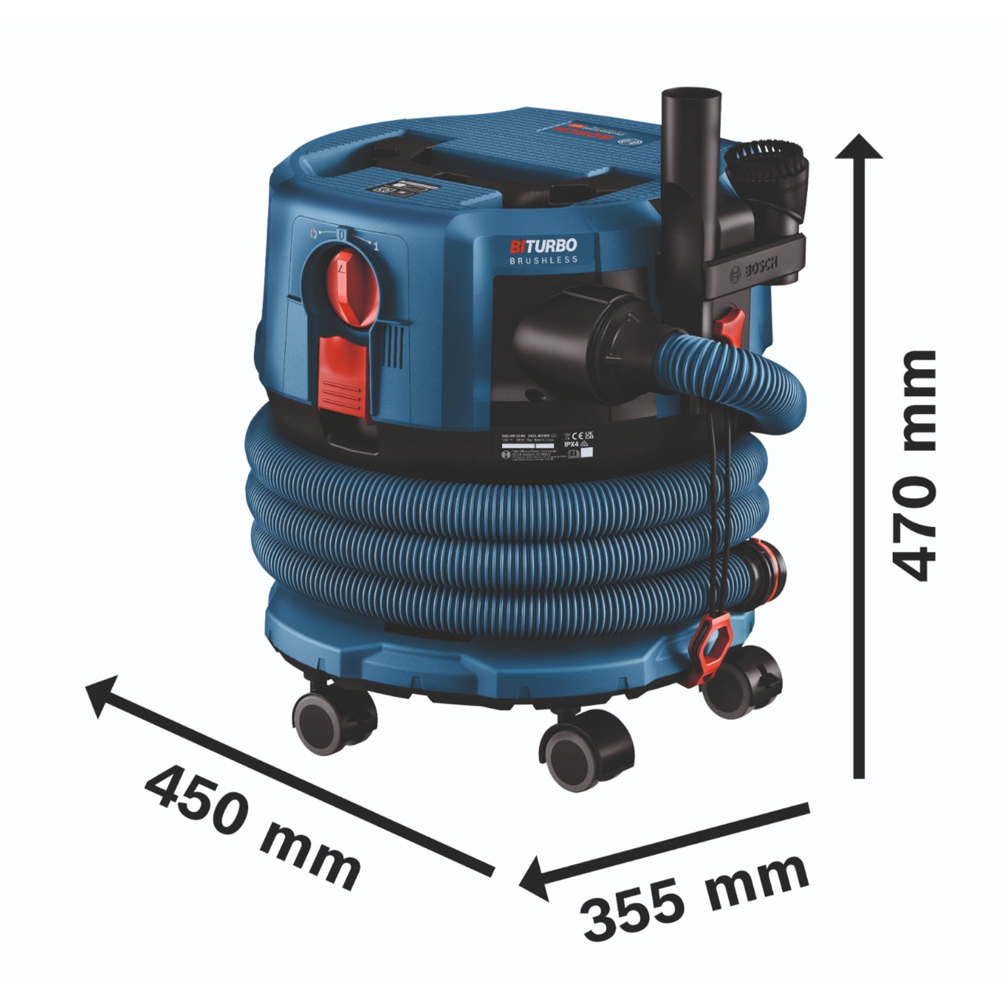 Bosch GAS 18V-12 MC Professional Akku Staubsauger BITURBO Brushless + 1x ProCore Akku 5,5 Ah + Zubehör - ohne Ladegerät