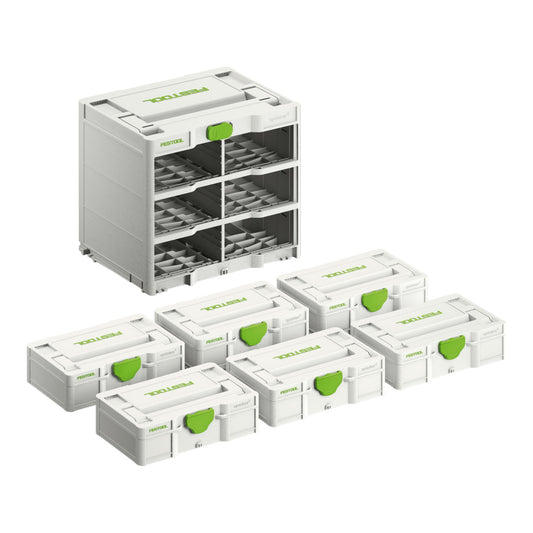 Festool Rack SYS3-RK/6 M 337-Set Systainer³ 6 tlg. ( 577816 ) für alle Systainer³ S 76 Varianten