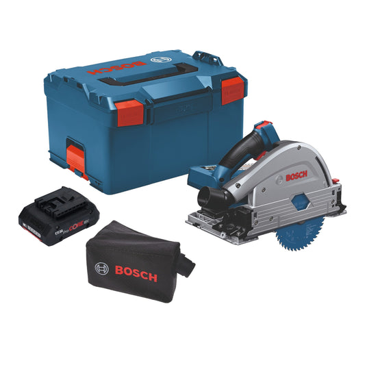 Bosch GKT 18V-52 GC Professional Akku Tauchsäge 18 V 140 mm BITURBO Brushless + 1x ProCore Akku 4,0 Ah + Connectivity Modul + L-Boxx - ohne Ladegerät