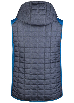 L-Boxx Herren Hybrid Strickfleece Gilet Weste - royal melange / anthracite melange Größe S