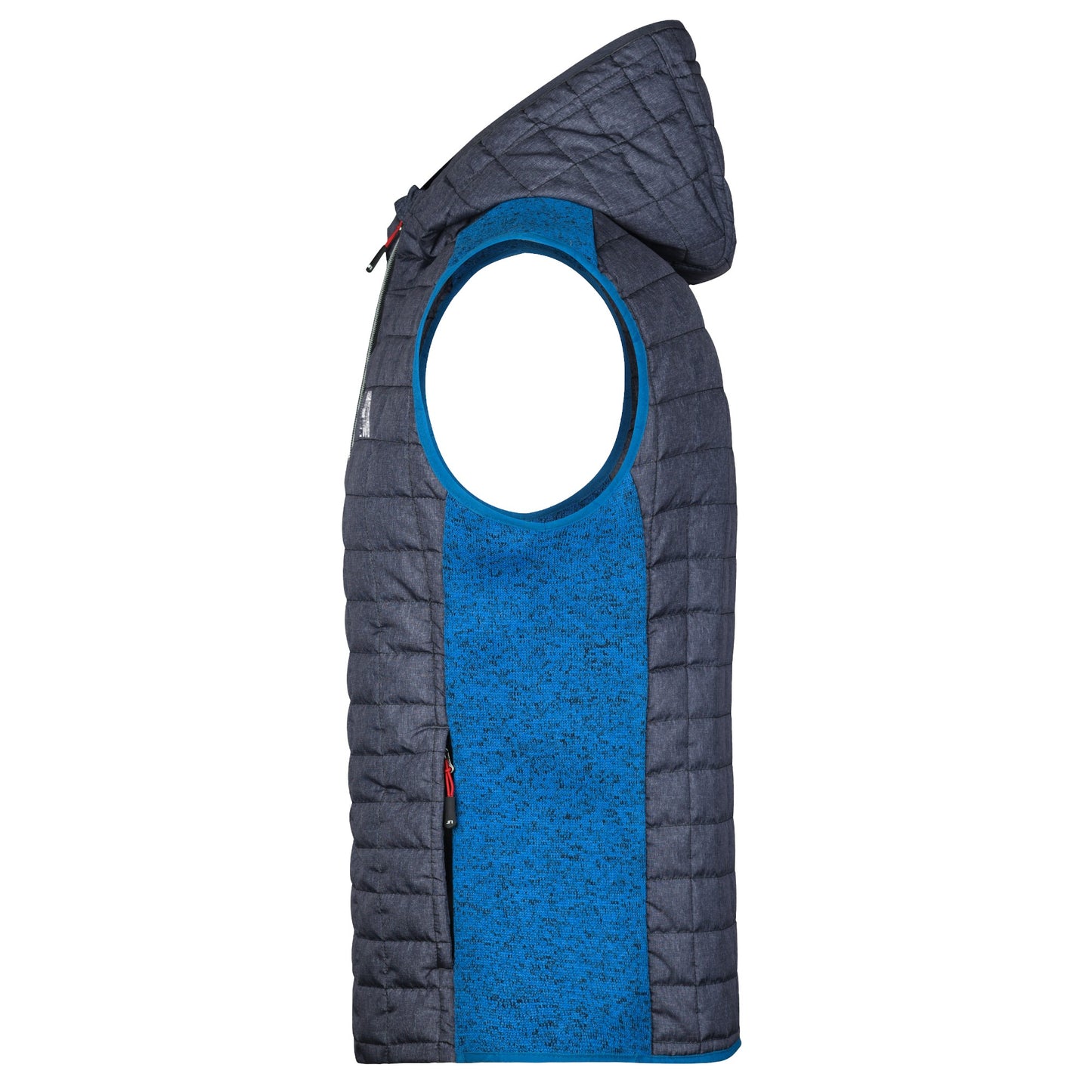 L-Boxx Herren Hybrid Strickfleece Gilet Weste - royal melange / anthracite melange Größe L