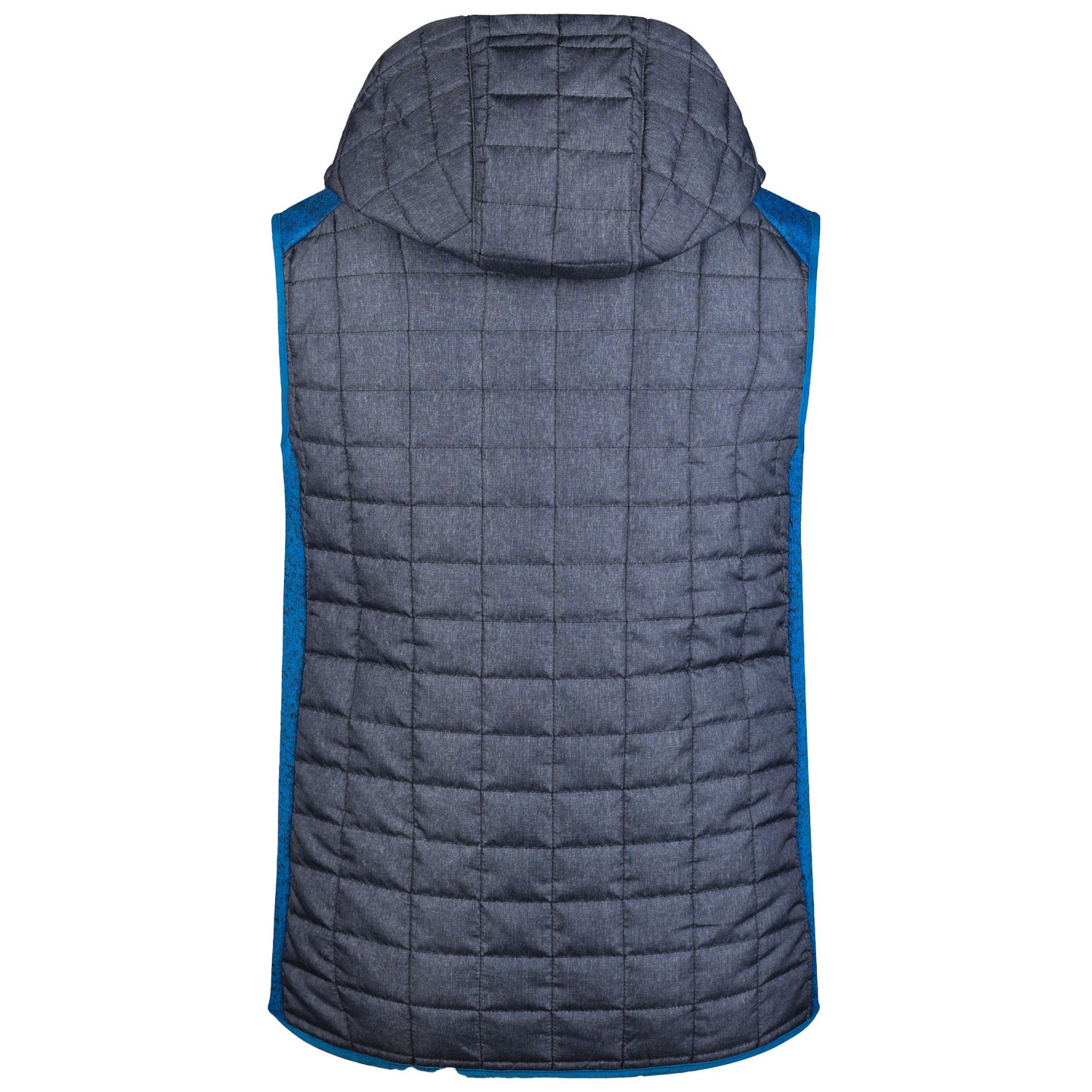 L-Boxx Herren Hybrid Strickfleece Gilet Weste - royal melange / anthracite melange Größe L