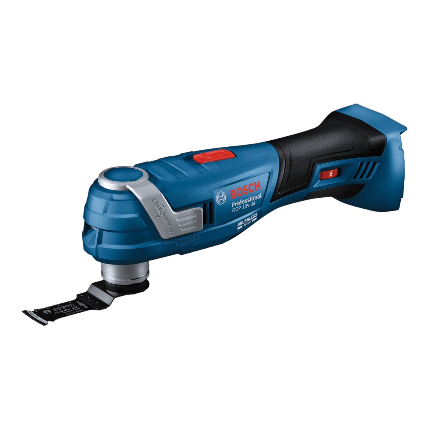 Bosch GOP 18V-34 Professional Battery Multi Cutter 18 V Starlock Plus + 1x batterie 2,0 Ah + 17 accessoires + L-Boxx - sans chargeur