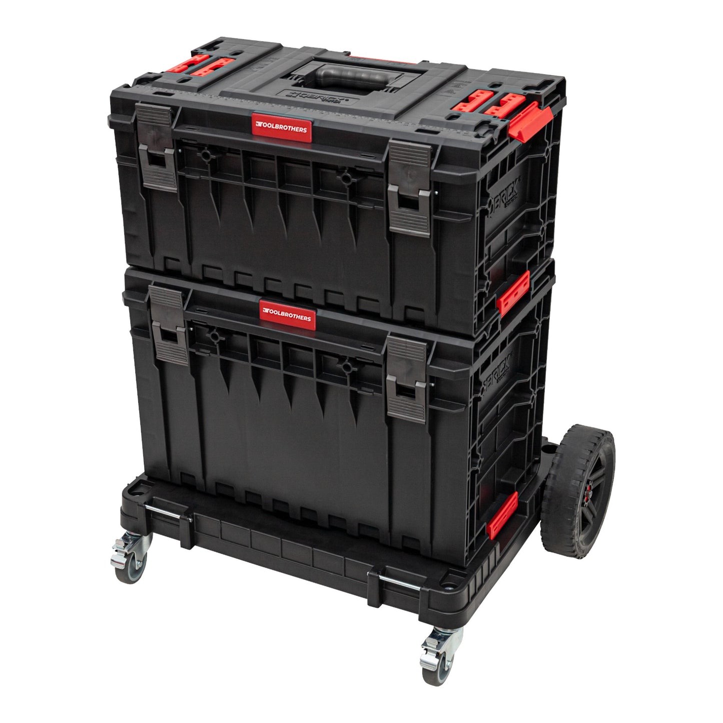 Toolbrothers RHINO XXL ECO Transportplattform Allterrain 750 x 542 x 223 mm 120 kg Traglast mit Schwenkrädern aus Metall und Bremse