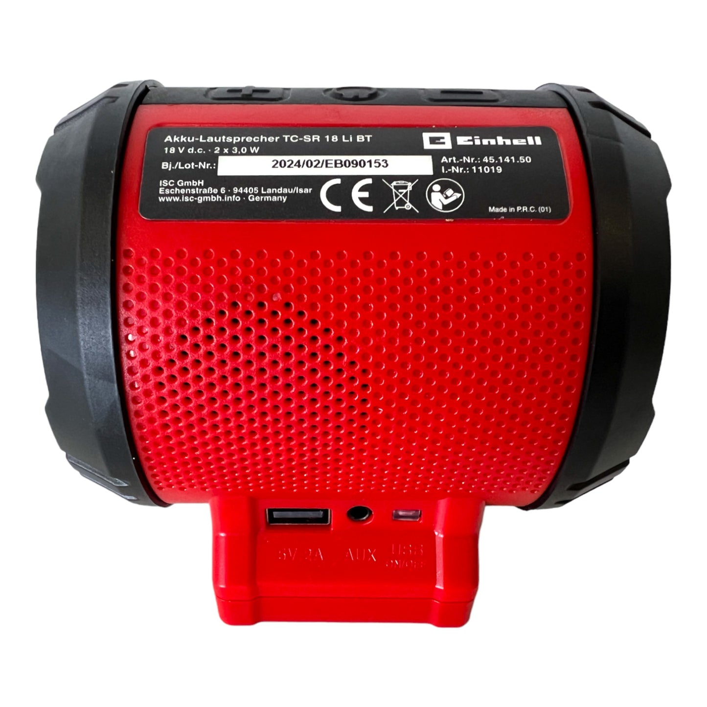 Einhell TC-SR 18 Li BT - Enceinte sur batterie Solo (4514150) 18 V Bluetooth AUX Solo - sans batterie, sans chargeur