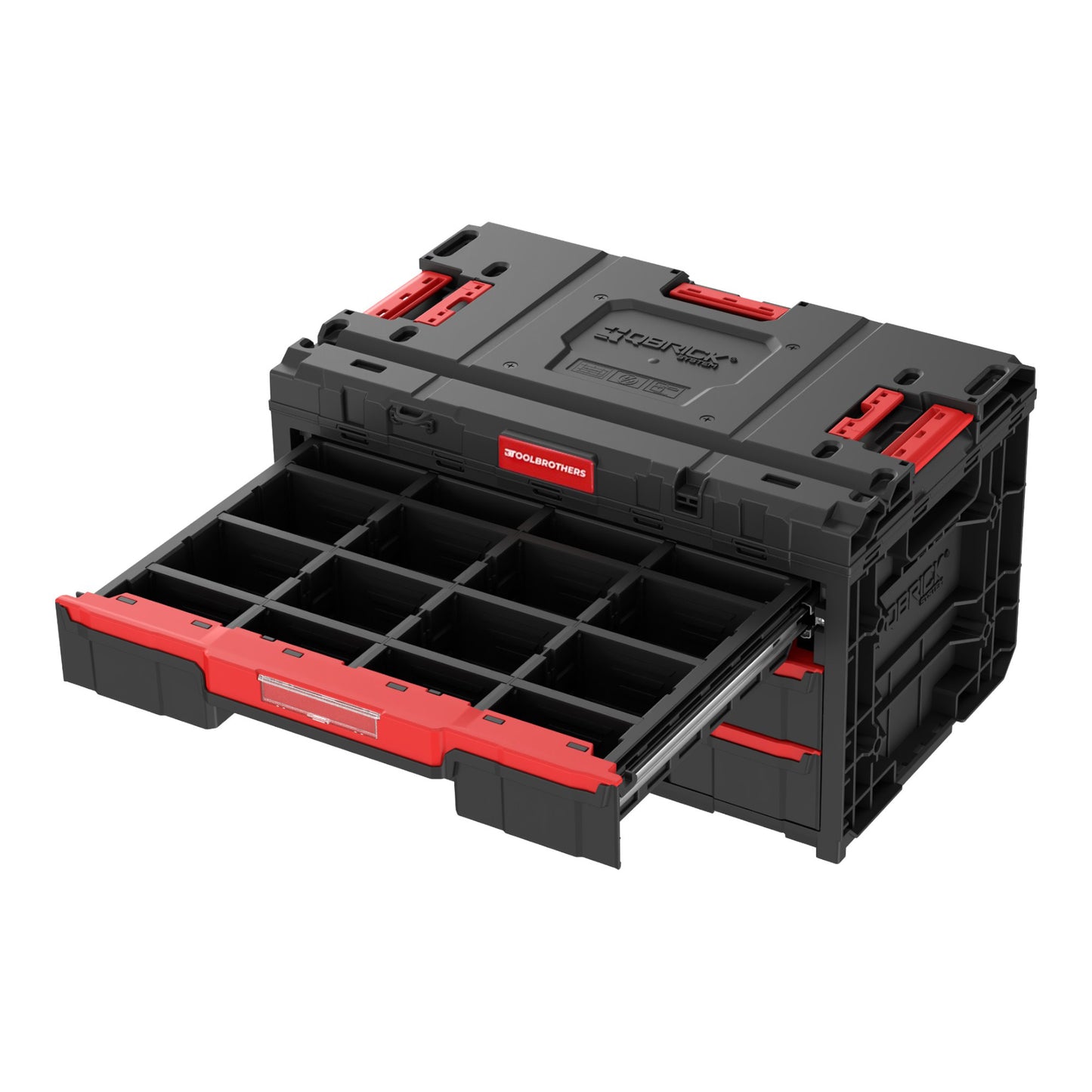 Toolbrothers RHINO XXL Drawer 3 ECO Vario+ Werkzeugkoffer Schubladenkoffer 587 x 380 x 340 mm 27 l stapelbar IP54 mit drei Schubladen