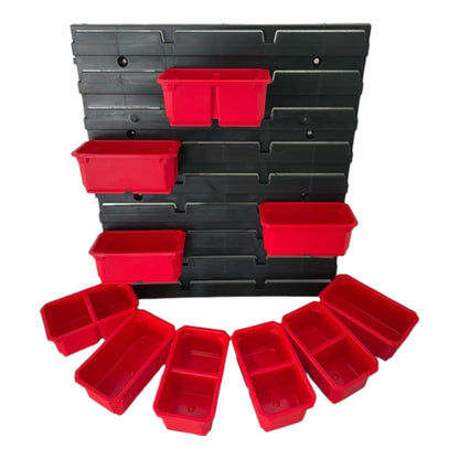 Toolbrothers RHINO Container Set N° 3 Atelier Mur 39 x 35 cm avec 10 conteneurs pour L Organizer et L Drawer 3