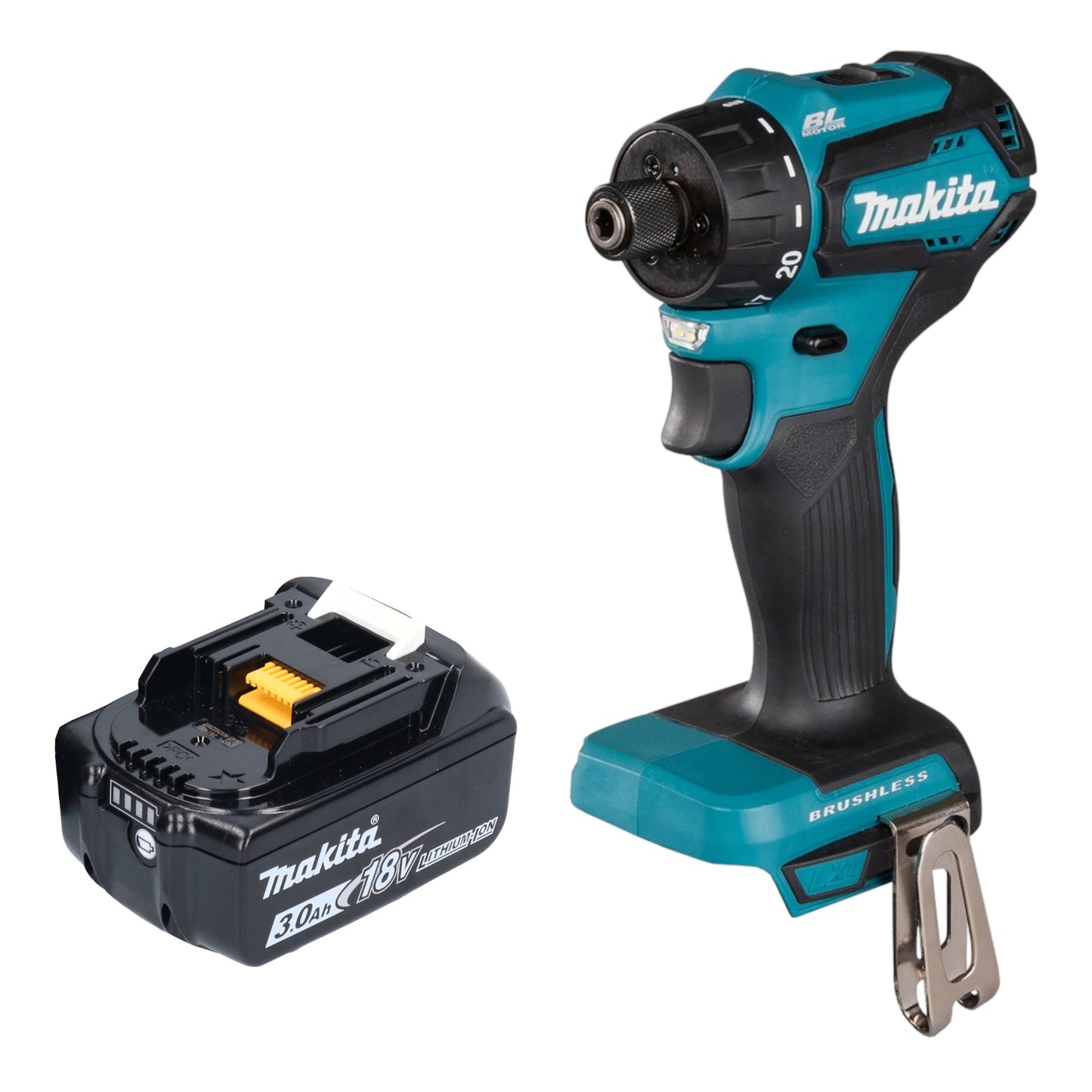 Makita DDF 083 F1 perceuse-visseuse sans fil 18 V 40 Nm 1/4'' brushless + 1x batterie 3,0 Ah - sans chargeur