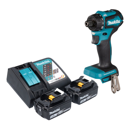 Makita DDF 083 RF perceuse-visseuse sans fil 18 V 40 Nm 1/4'' sans balai + 2x batteries 3,0 Ah + chargeur