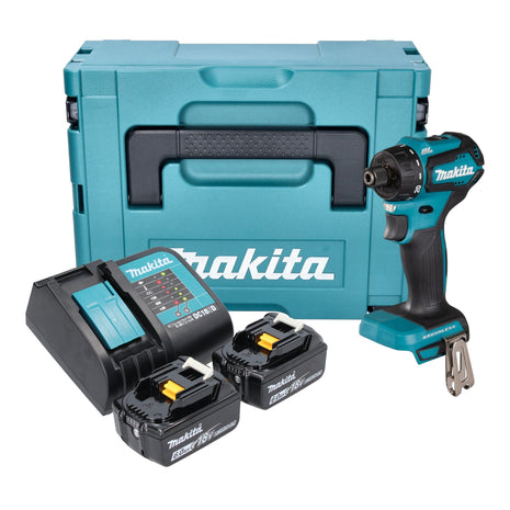 Makita DDF 083 SGJ taladro atornillador inalámbrico 18 V 40 Nm 1/4'' sin escobillas + 2x batería 6,0 Ah + cargador + Makpac