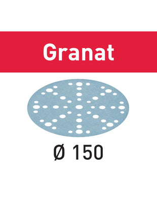 Festool STF D150/48 P220 GR/10 disque abrasif grenat 150 mm P220 20 pièces (2x 578137) pour RO 150, ES 150, ETS 150, ETS EC 150, LEX 150, WTS 150, HSK-D 150