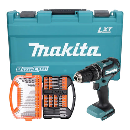 Makita DHP 485 Z Akku Schlagbohrschrauber ( 18 V 50 Nm Brushless ) inkl. Koffer + WellCut 101 tlg. Bit- und Bohrer Set