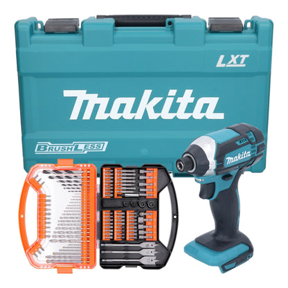 Makita DTD 152 Z Clé à chocs sans fil (18 V 165 Nm 1/4") avec coffret + jeu d'embouts et de forets WellCut de 101 pièces