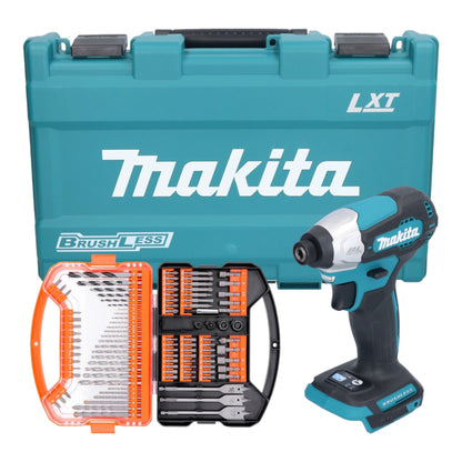 Makita DTD 157 Z Clé à chocs sans fil (18 V 140 Nm 1/4" sans balais) avec coffret + jeu d'embouts et de forets WellCut 101 pièces