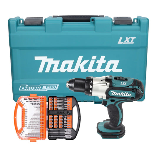 Makita DDF 451 Z Perceuse-visseuse sans fil 18 V Li-Ion avec coffret + jeu d'embouts et de forets WellCut 101 pièces