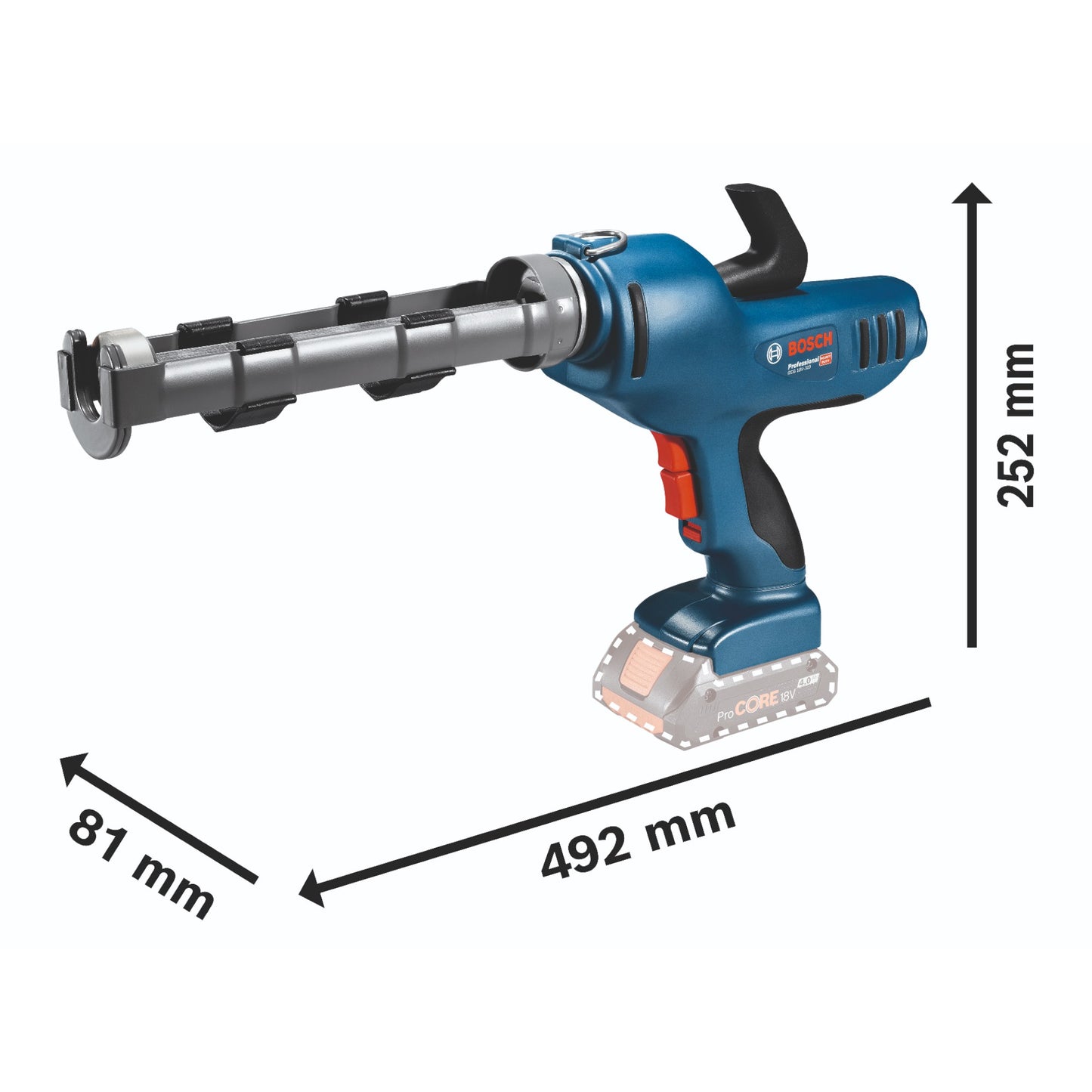 Presse à cartouches à batterie Bosch GCG 18V-310 Professional 18 V 310 ml 3,5 kN + 2x batteries 5,0 Ah + chargeur