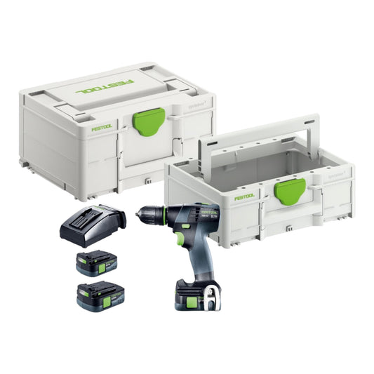 Festool TXS 12 2,5-Plus Akku Bohrschrauber 12 V 30 Nm Brushless ( 576873 ) + 2x Akku 2,5 Ah + Ladegerät + Systainer + Systainer ToolBox SYS3 TB M 137