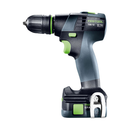 Festool TXS 12 2.5-Plus perceuse-visseuse sans fil 12 V 30 Nm sans balai (576873) + 2x batteries 2,5 Ah + chargeur + Systainer + Systainer ToolBox SYS3 TB M 137