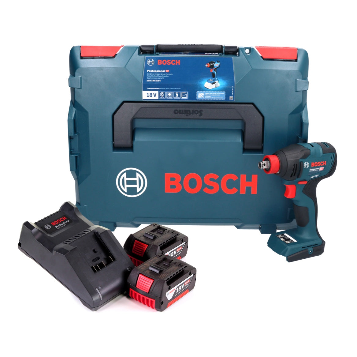 Bosch GDX 18V-210 C Professional Akku Drehschlagschrauber 18 V 210 Nm Brushless + 2x Akku 5,0 Ah + Ladegerät + L-Boxx