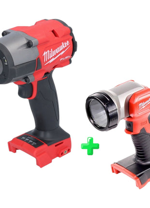 Clé à chocs sans fil Milwaukee M18 FMTIW2F38-0 18 V 745 Nm 3/8" brushless solo + Milwaukee M18 TLED éclairage batterie LED