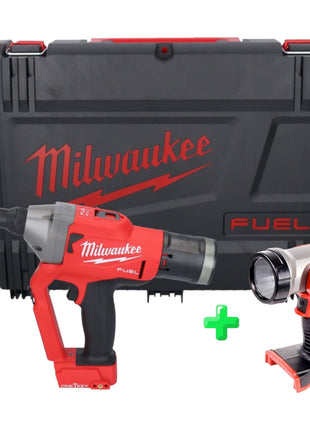 Riveteuse aveugle sur batterie Milwaukee M18 ONEFPRT-0X 18 V 20 kN brushless (4933478601) + boîtier HD + éclairage sur batterie Milwaukee M18 TLED LED