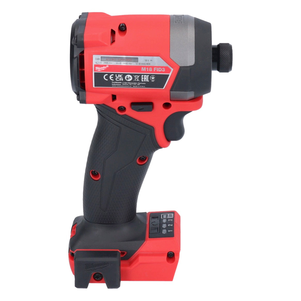 Clé à chocs sans fil Milwaukee M18 FID3-0 18 V 1/4" 226 Nm brushless solo + Milwaukee M18 TLED éclairage batterie LED