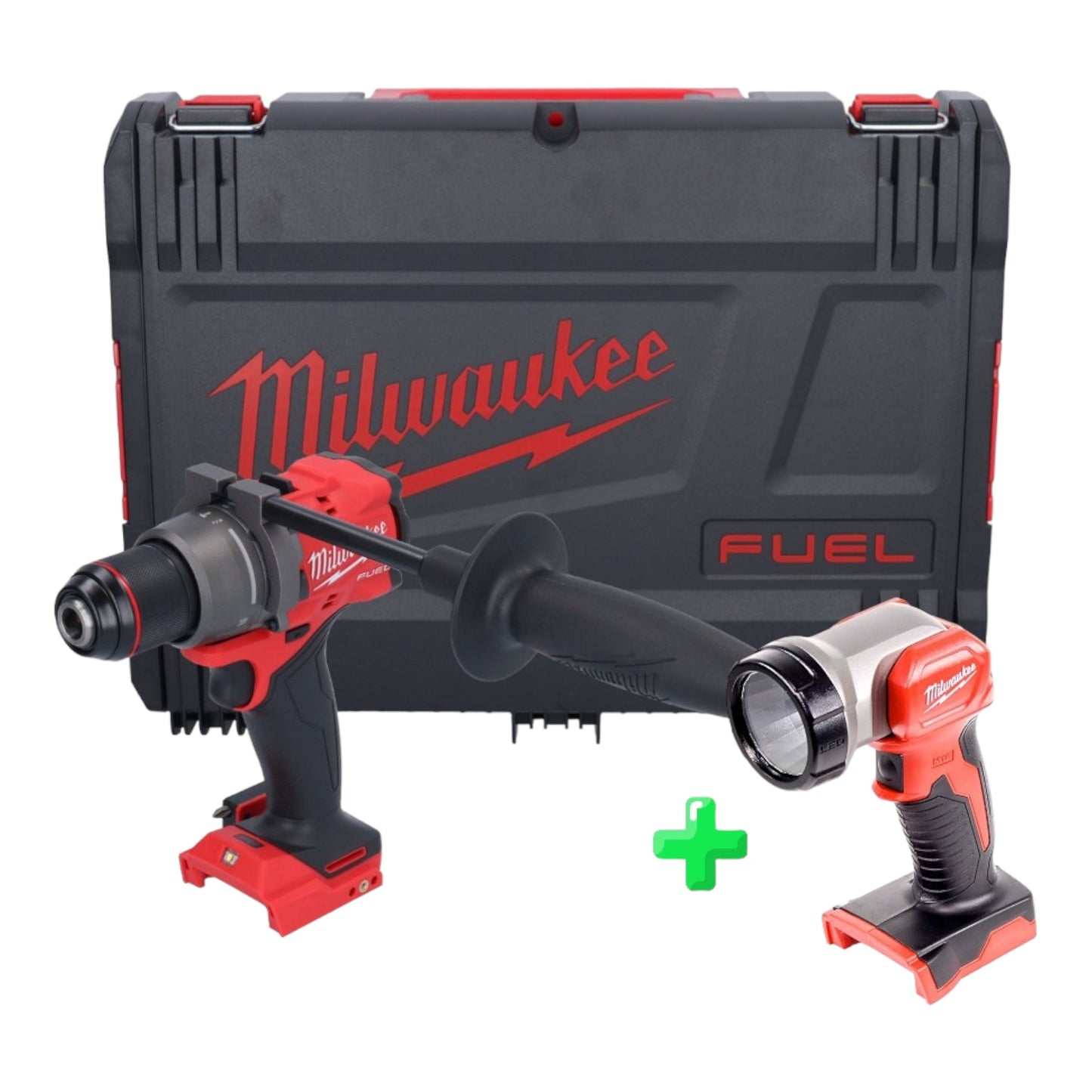 Perceuse à percussion sans fil Milwaukee M18 FPD3-0X 18 V 158 Nm sans balai (4933479859) + boîtier HD + éclairage sur batterie Milwaukee M18 TLED LED