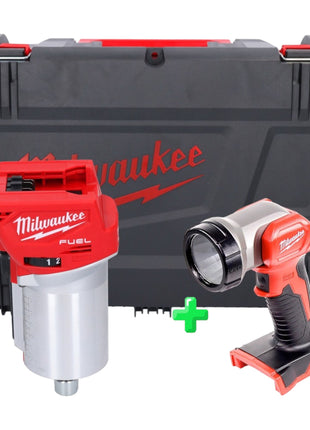 Fraiseuse à batterie Milwaukee M18 FTR-0X 18 V brushless + modules de fraisage + boîtier HD (4933471604) + éclairage batterie Milwaukee M18 TLED LED