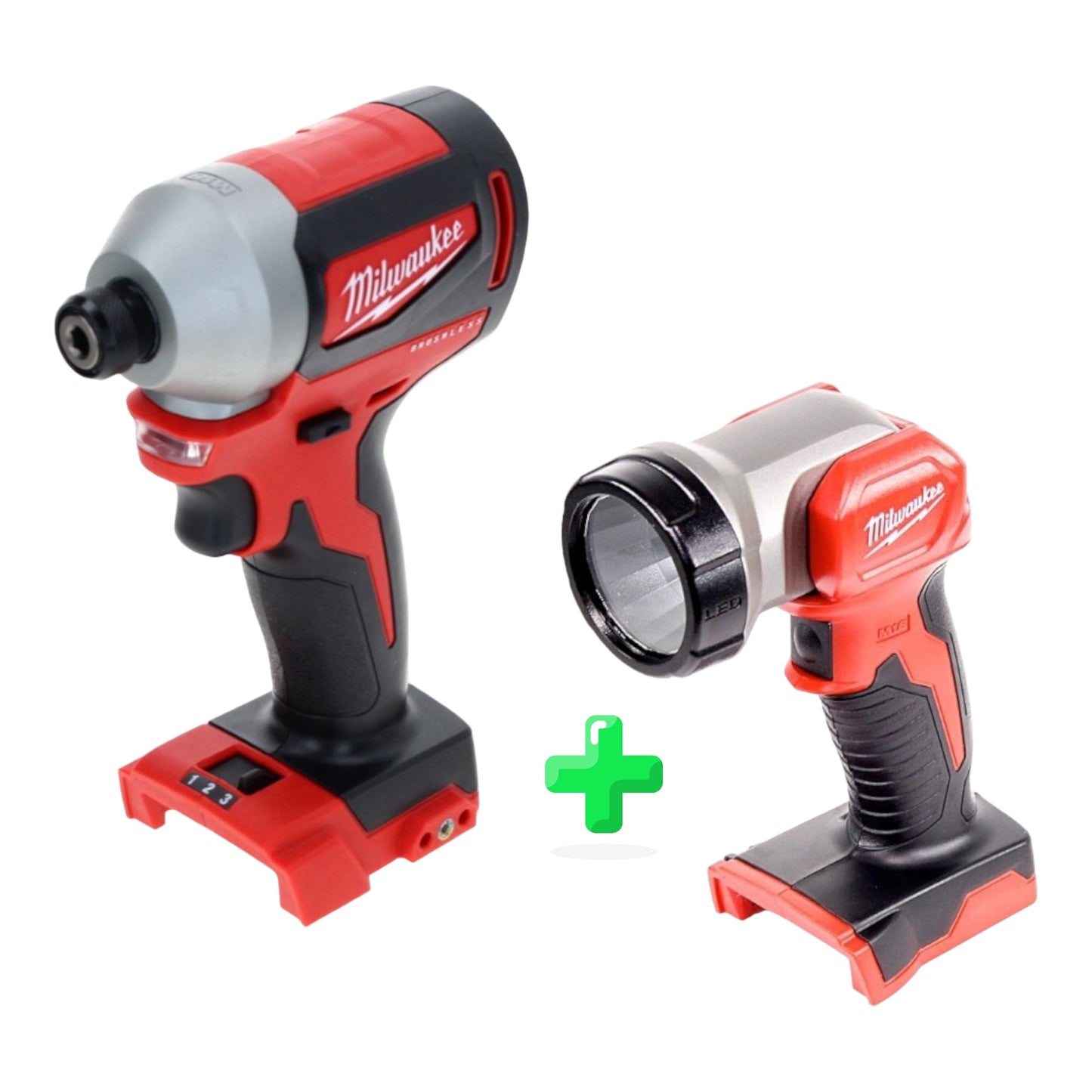 Clé à chocs sans fil Milwaukee M18 BLID2-0 18 V 180 Nm 1/4" brushless solo + Milwaukee M18 TLED éclairage batterie LED