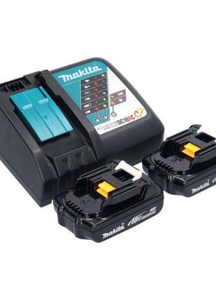 Kit combiné batterie Makita DLX 2278 RY + perceuse à percussion DHP 484 54 Nm + marteau perforateur DHR 171 1,2 J + 2 batteries 1,5 Ah + chargeur