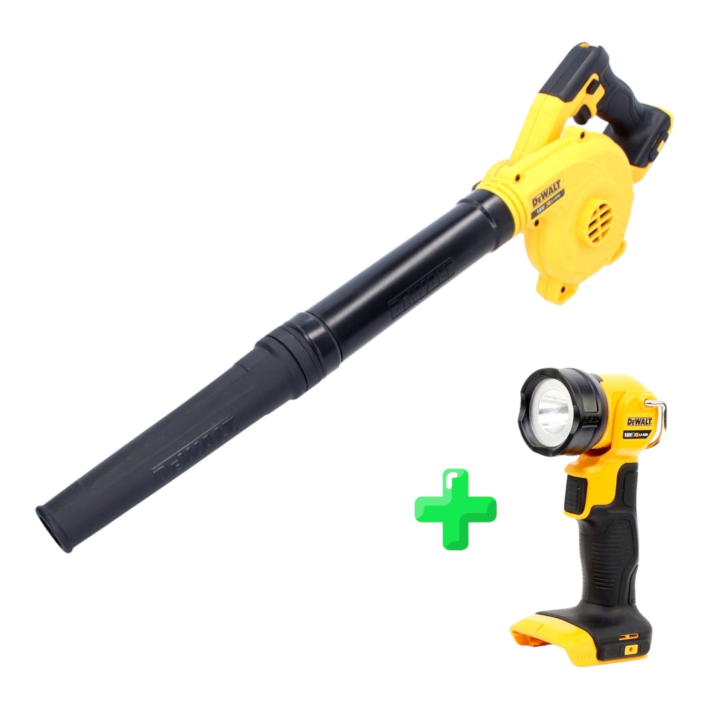 Souffleur à batterie / souffleur à feuilles DeWalt DCV 100 N 18 V Solo + lampe à batterie DeWalt DCL 040 18V XR Li-Ion