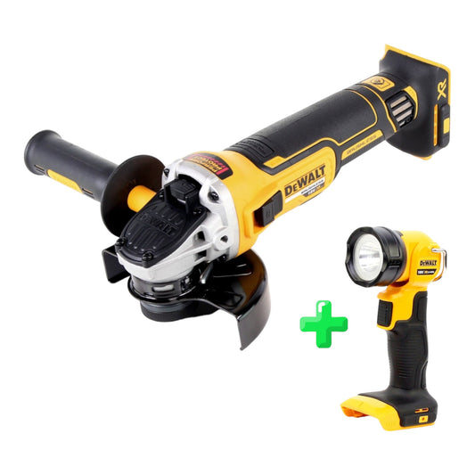 DeWalt DCG 405 N Akku Winkelschleifer 18V 125mm Brushless Solo + DeWalt DCL 040 18V XR Li-Ion Akku Lampe