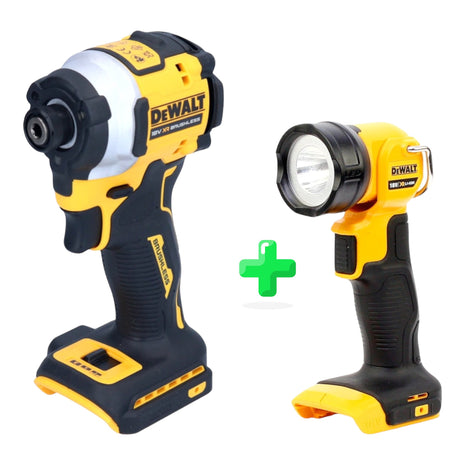 Clé à chocs sans fil DeWalt DCF 850 ​​​​N 18 V 205 Nm 1/4" brushless solo + lampe batterie DeWalt DCL 040 18V XR Li-Ion