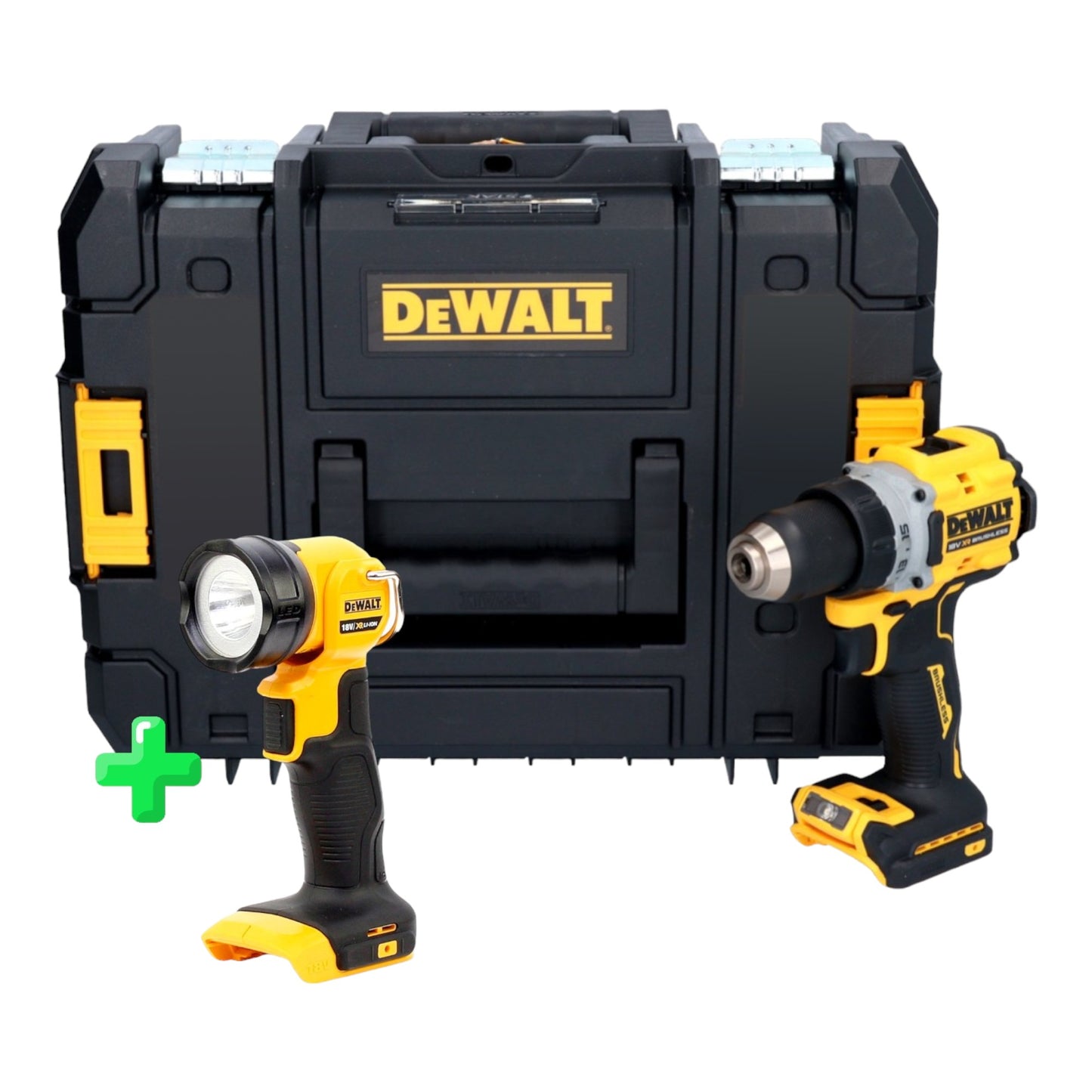 DeWalt DCD 800 NT Akku Bohrschrauber 18 V 90 Nm Brushless + TSTAK + DeWalt DCL 040 18V XR Li-Ion Akku Lampe