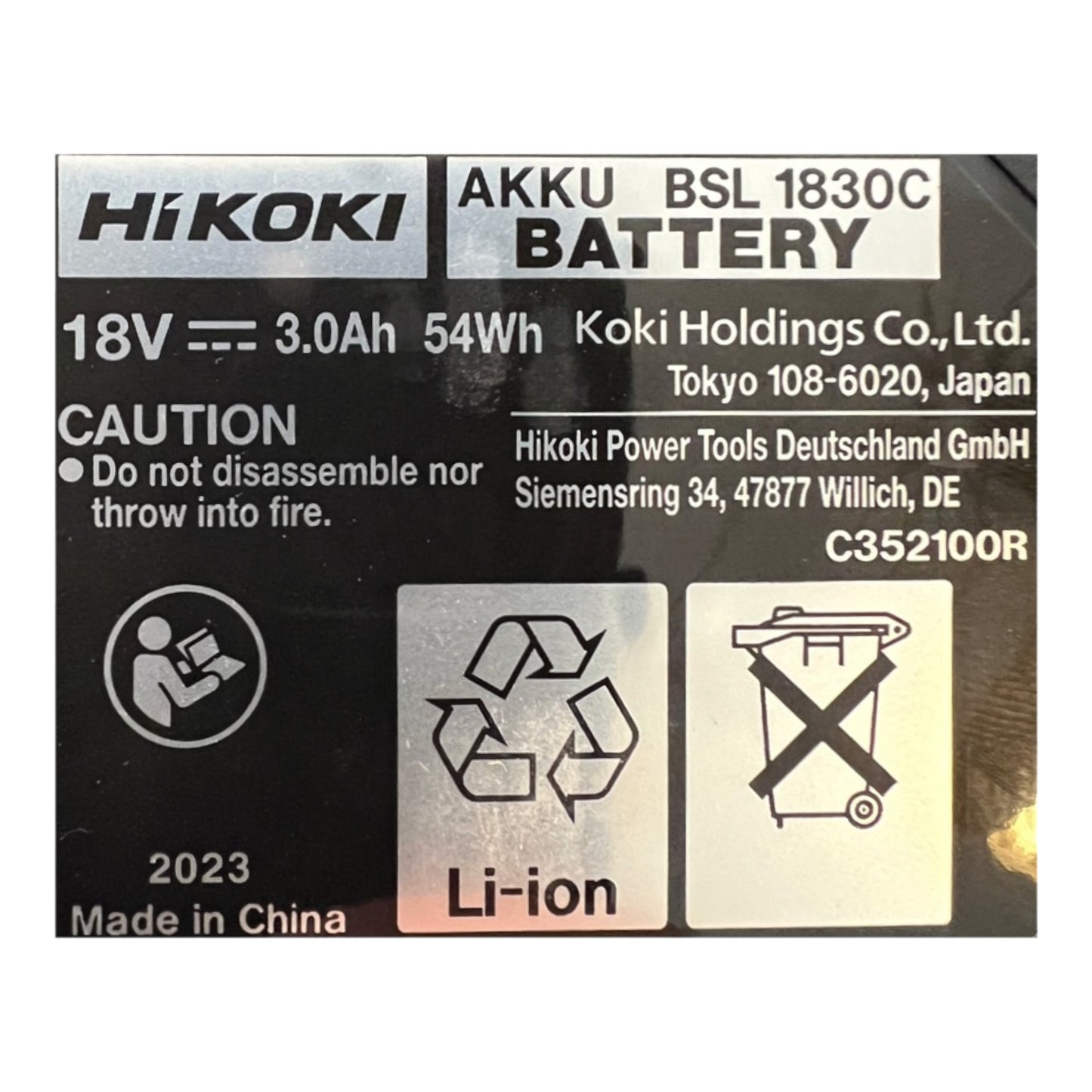 Batterie Hikoki BSL1830C 18 V 3,0 Ah / 3000 mAh Li-ion (339783)