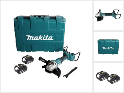 Makita DGA 900 TKX2 Akku Winkelschleifer 36V ( 2x18V ) 230mm Brushless + 2x Akku 5,0Ah + Ezynut + Koffer - ohne Ladegerät - Toolbrothers