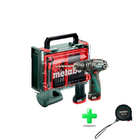 Metabo PowerMaxx SB Basic Set perceuse à percussion sans fil 12 V 34 Nm (600385710) + 2x batteries 2,0 Ah + chargeur + jeu d'accessoires 41 pièces + mallette + mètre ruban Metabo 5 mètres