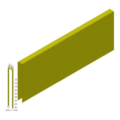 Agrafes Prebena PROFI-ES-BOX type E 26 / 32 / 40 mm 7000 pièces en acier galvanisé recouvert de résine