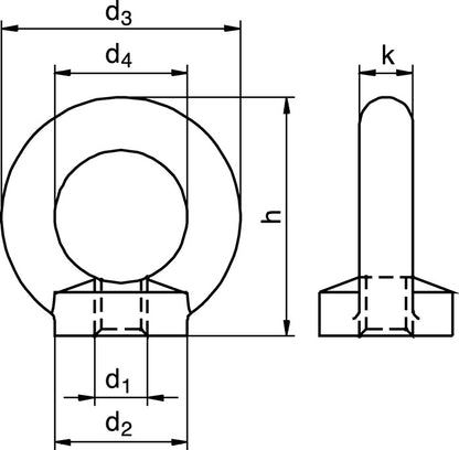 Écrou à bague DIN 582 (5000615131) filetage M8 galvanisé