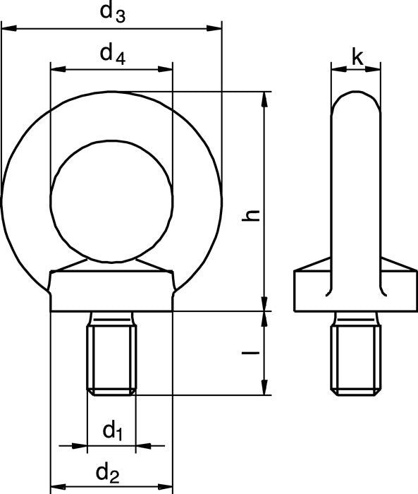 Boulon à œil DIN 580 (5000601201) filetage M8 galvanisé