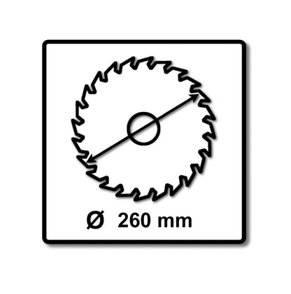 Makita Tischkreissäge 2704 1650 W mit Winkeleinstellung + Makita Sägeblatt 260 mm 40 Zähne + Makita MAKBLADE Kreissägeblatt für Holz 260 mm 60 Zähne - Toolbrothers