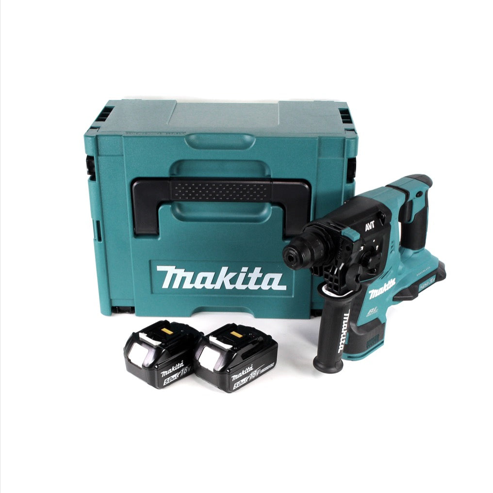 Makita DHR 280 TJ 2 x 18 V 36 V Li-Ion Akku Bohrhammer Brushless 28 mm für SDS-PLUS im Makpac + 2 x 5,0 Ah Akku - ohne Ladegerät - Toolbrothers